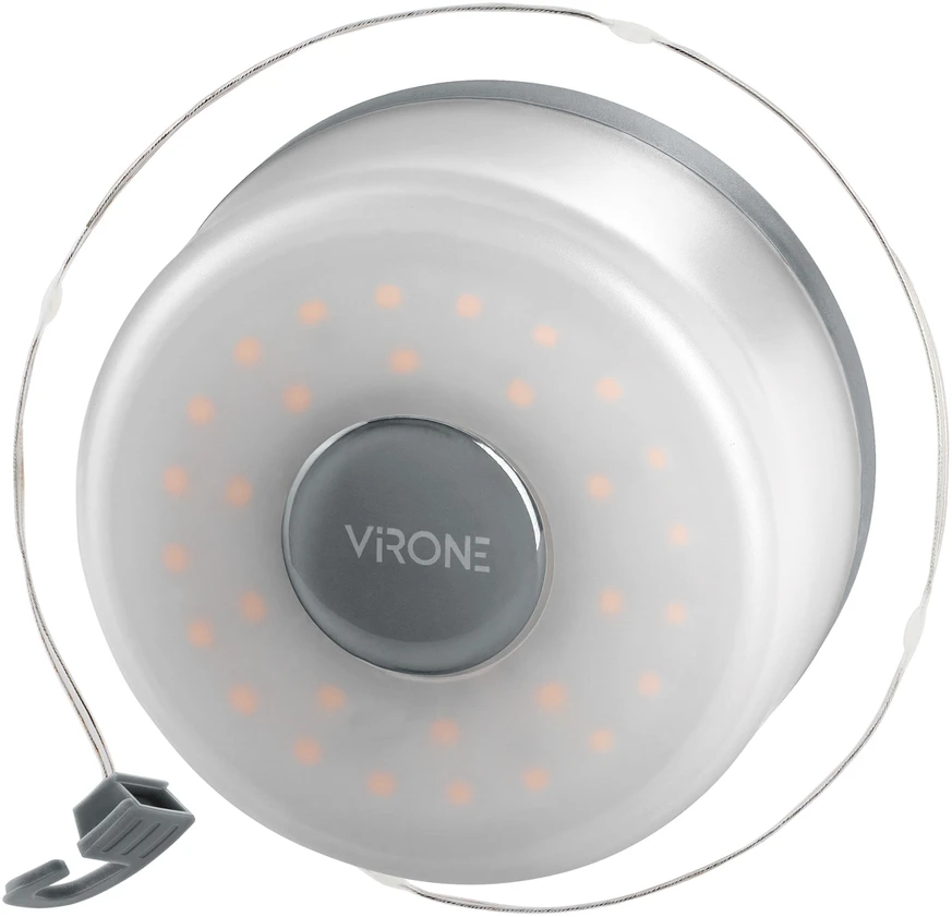 Lampka Kempingo lempa su girlianda, 80/200lm, 2000mAh, 3000K, 8m