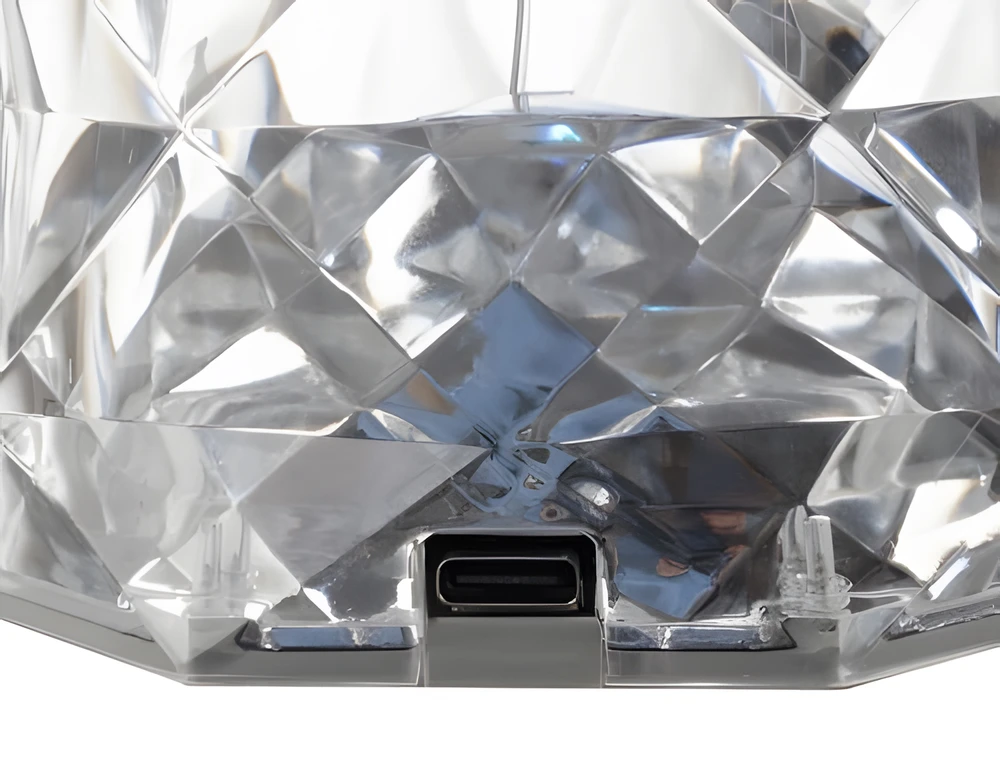 Retoo Lampka Krištolinė rožinė LED lempa su deimantinio lietimo funkcija ir RGB nuotolinio valdymo pulteliu