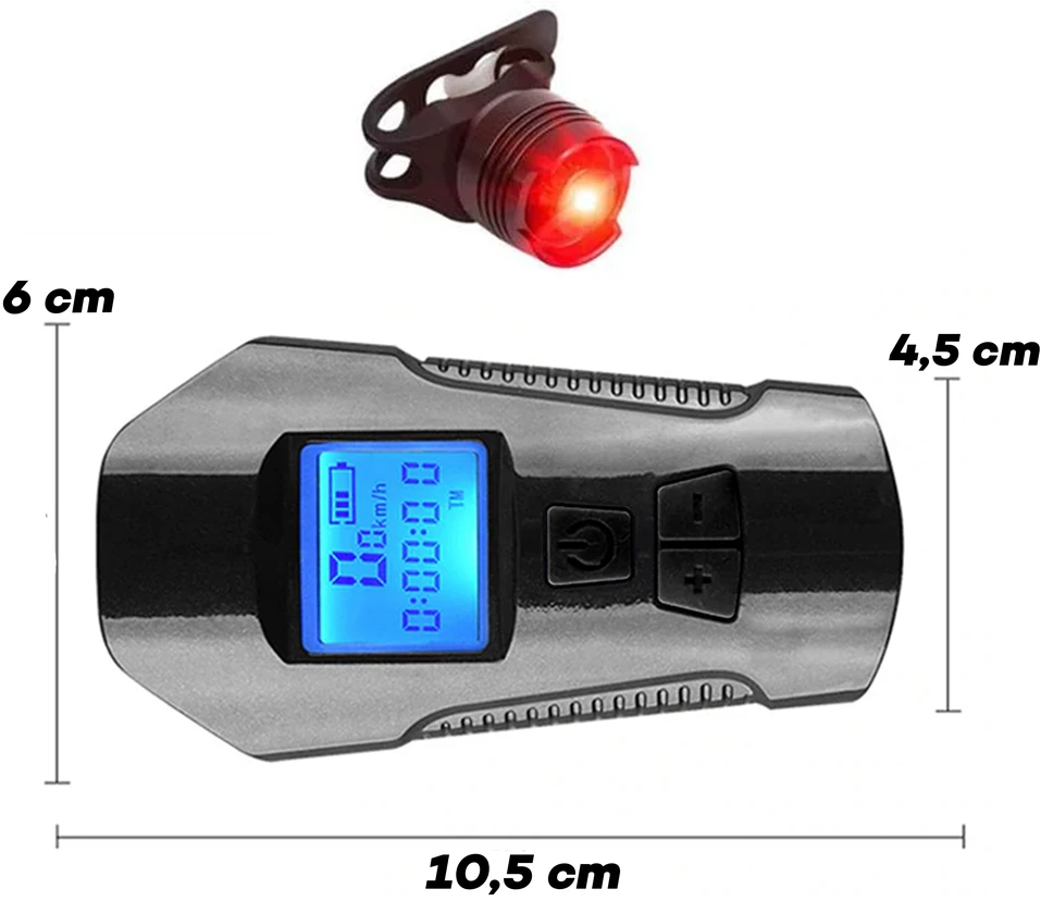 Logit Lampka LED dviračio žibintas, km skaitiklis, spidometras, galinis - s092-1 + galinis žibintas