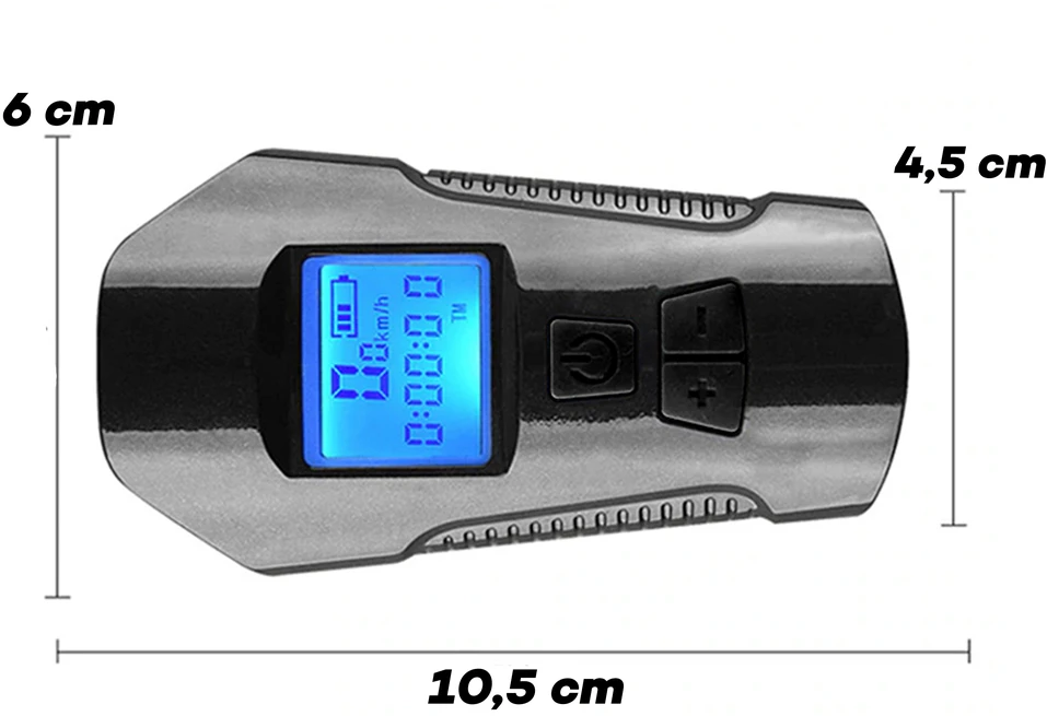 Lampka LED dviračio žibintas, odometras, km spidometras, USB -s092