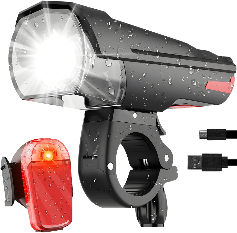 4Kom Lampka LED dviračio žibintas, priekinis ir galinis apšvietimas -e354