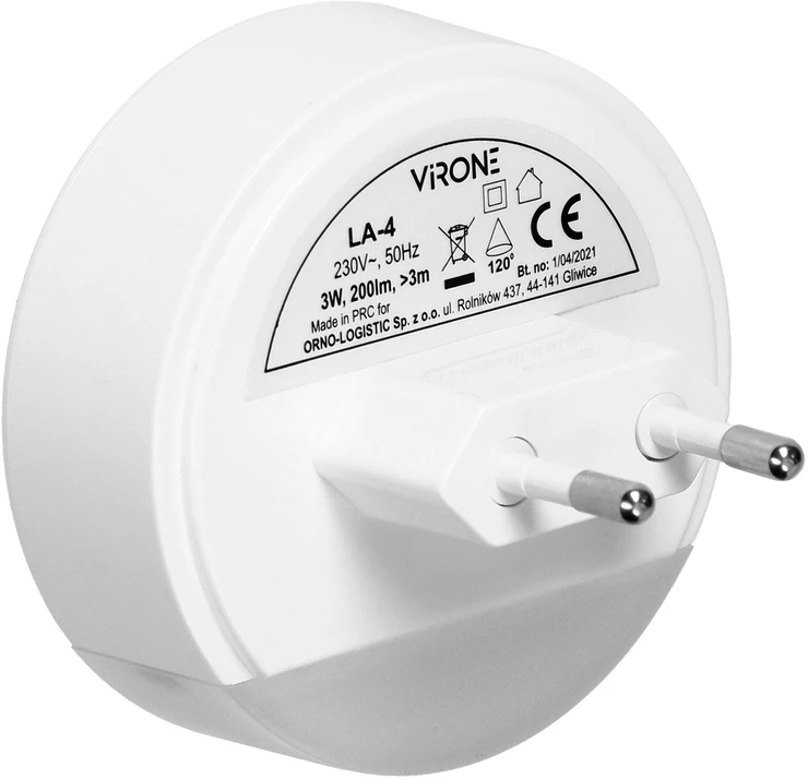 Orno LED naktinė lemputė su judesio jutikliu, su koridoriaus funkcija 0,2W/3W, 200lm