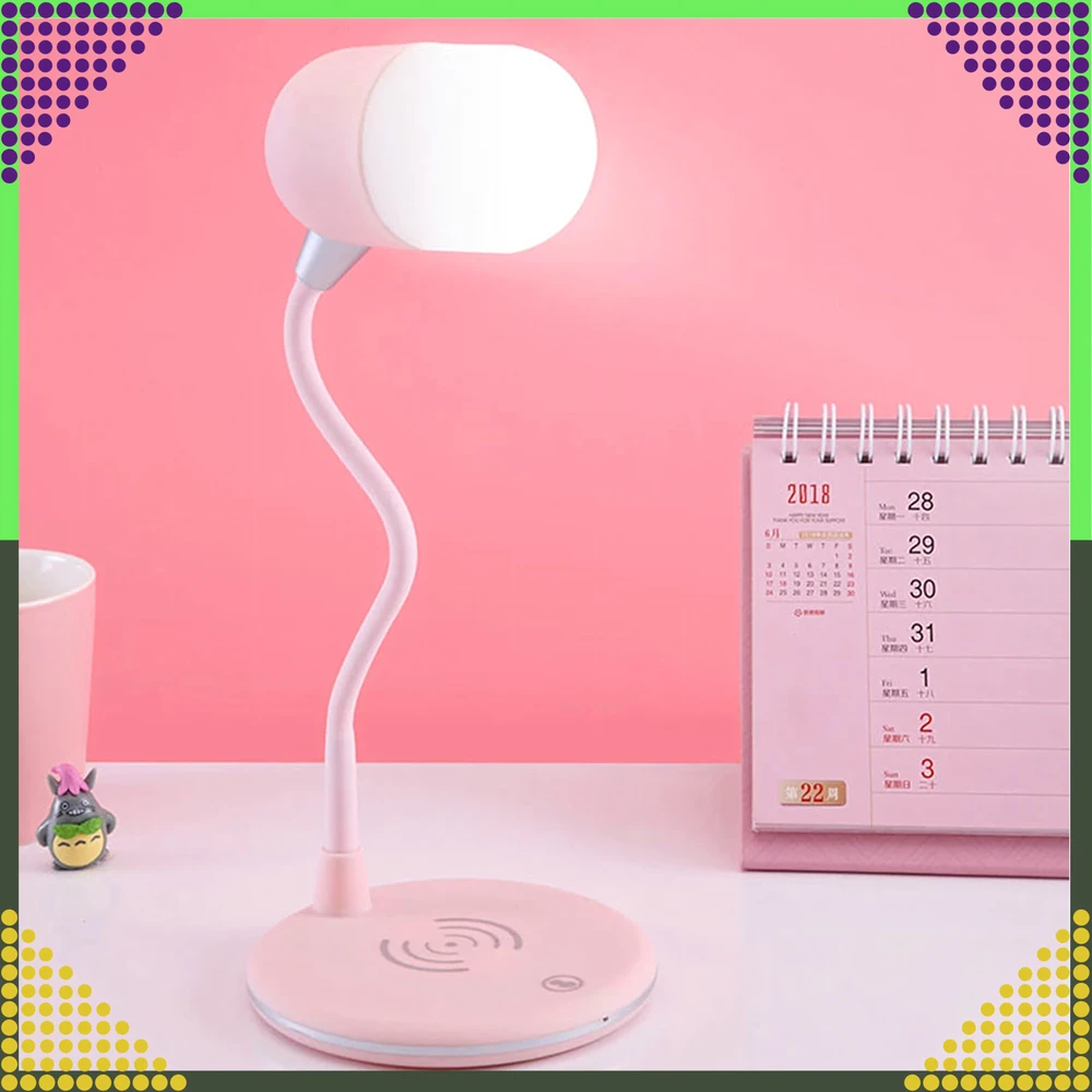 Lampka Naktinio stalo lempos indukcinis įkroviklis „Bluetooth“ garsiakalbis Mokymosi mokykloje