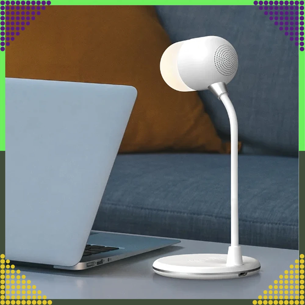 Lampka Naktinio stalo lempos indukcinis įkroviklis „Bluetooth“ garsiakalbis Mokymosi mokykloje