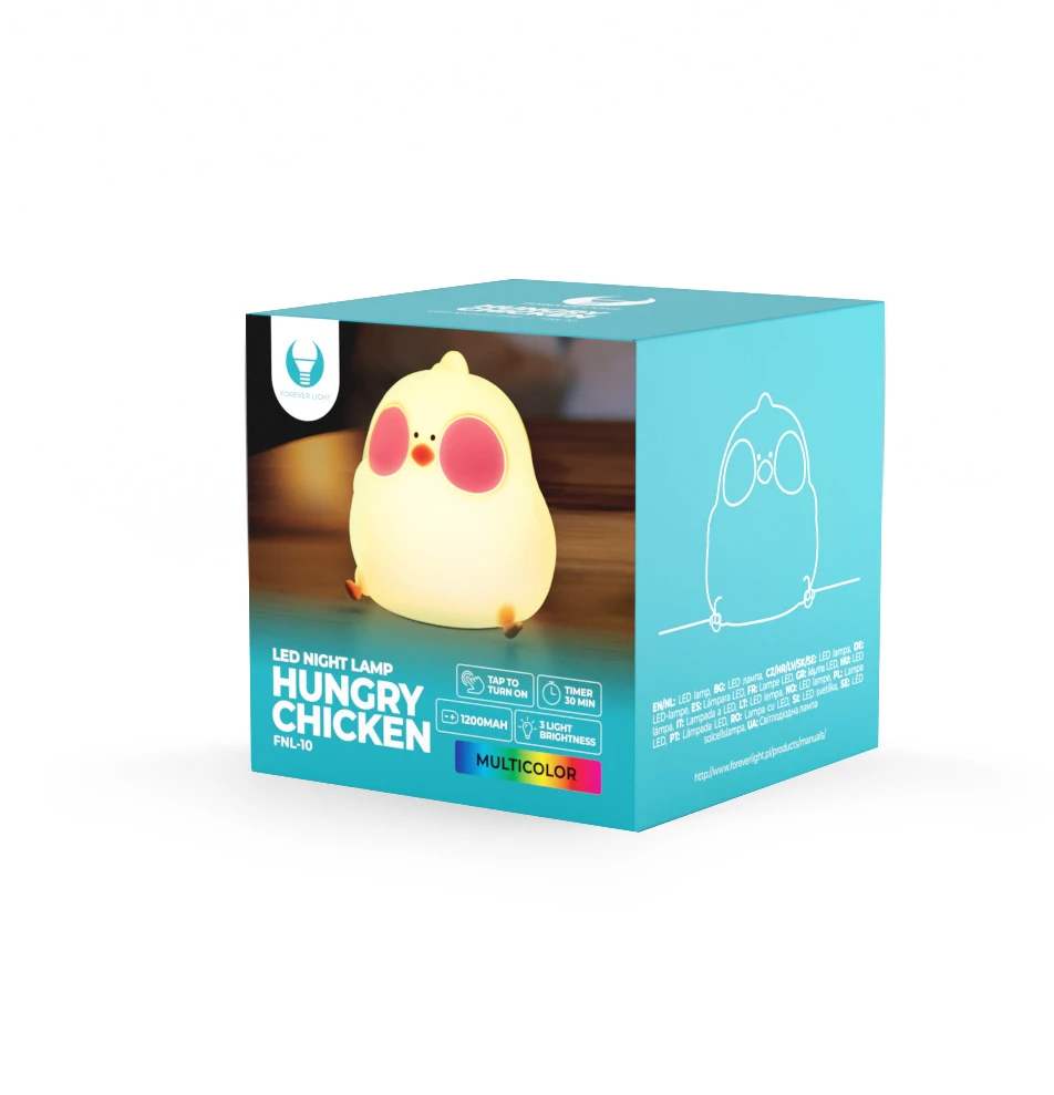 Sieninis šviestuvas LED naktinė lempa HUNGRY CHICKEN FNL-10 Forever Light