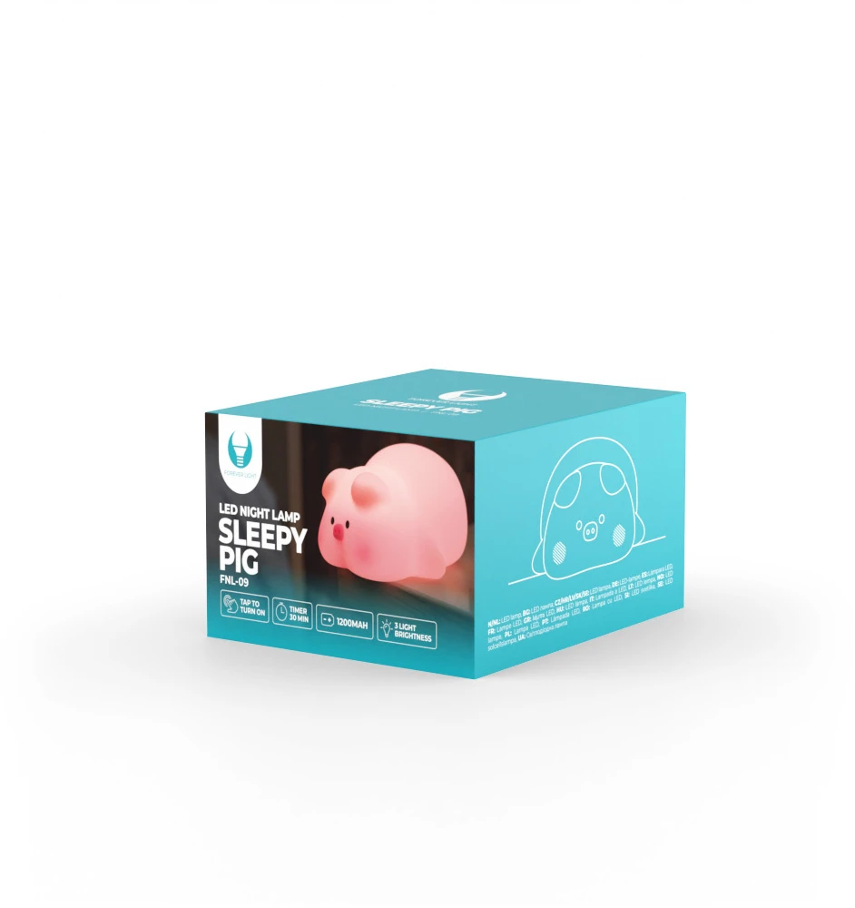 Sieninis šviestuvas LED naktinė lempa SLEEPY PIG FNL-09 Forever Light