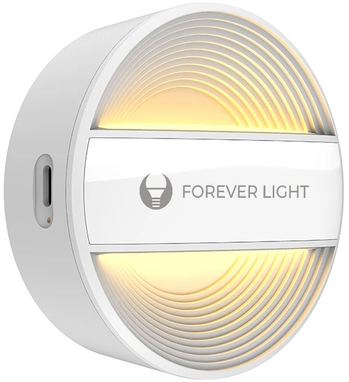 LED naktinė lempa apvali PURE FLC-20 ALMA PIR balta 500mAh Forever Light