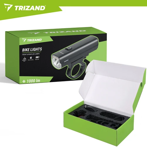 1000 lm LED dviračio žibintas + „Trizand“ galinis žibintas