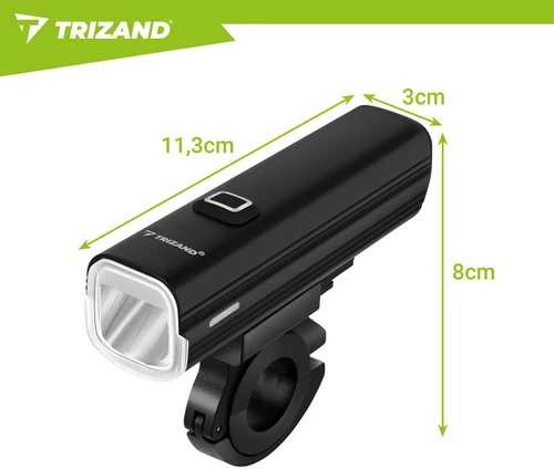1000 lm LED dviračio žibintas + „Trizand“ galinis žibintas
