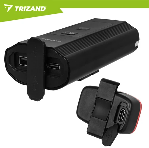 1300 lm LED dviračio žibintas + „Trizand“ galinis žibintas