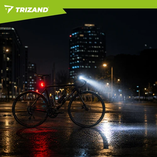 1300 lm LED dviračio žibintas + „Trizand“ galinis žibintas