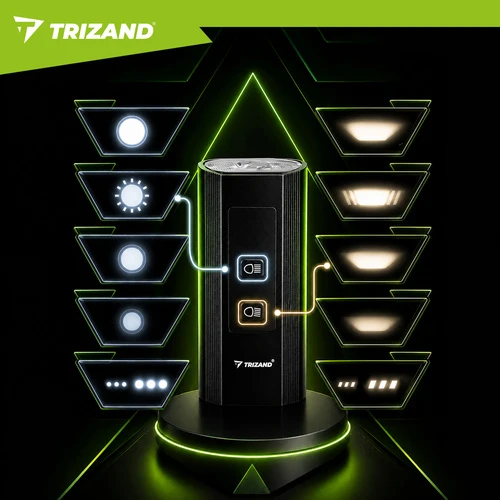 1300 lm LED dviračio žibintas + „Trizand“ galinis žibintas