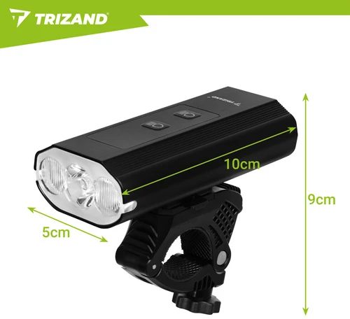 1300 lm LED dviračio žibintas + „Trizand“ galinis žibintas