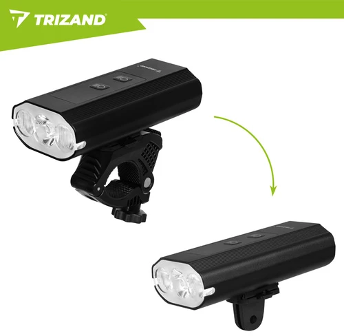 1300 lm LED dviračio žibintas + „Trizand“ galinis žibintas