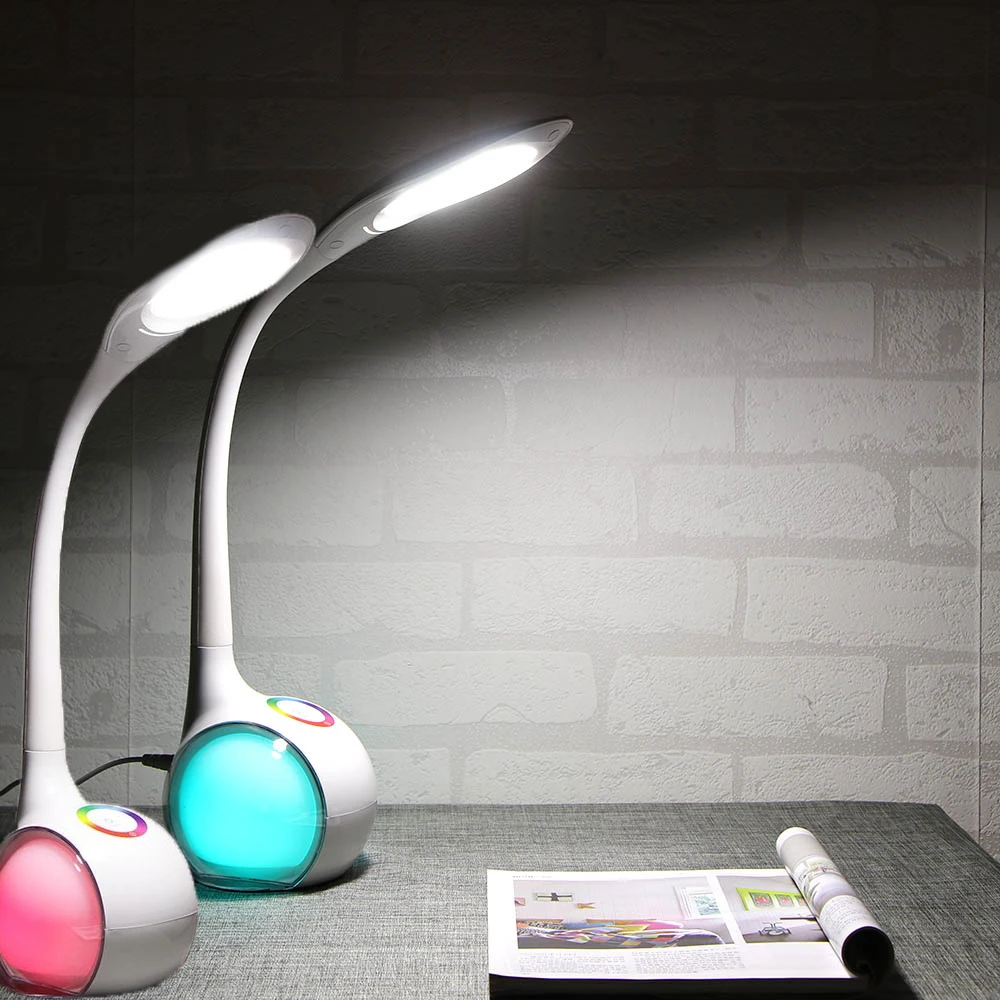 Lampka USB LED stalinė lempa vaikams, 256 RGB spalvos, stalinė lempa