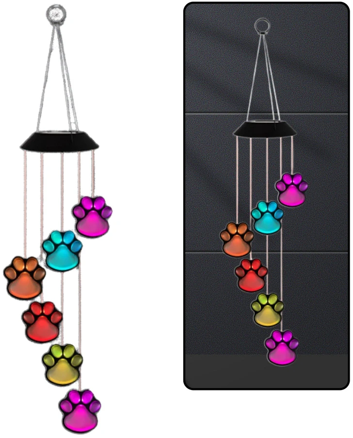 Lean Saulės sodo LED šviestuvas šuns pėdutės formos, 70 cm