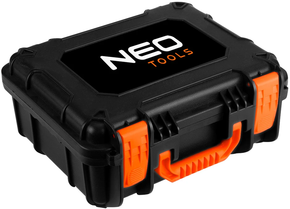 Neo Tools lazerinis 3D lazeris, 12 linijų, žalias, nešiojimo dėklas, taikinio plokštelė, magnetinis laikiklis, įkroviklis