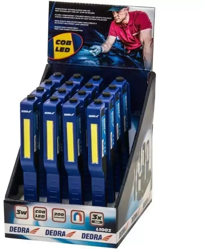 Latarka, ibintuvelis 3W COB LED pen su elementais