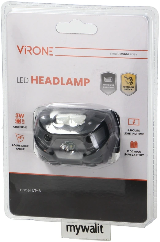 Orno Žibintuvėlis, 3 W LED priekinis žibintas, 120 lm, 1200 mAh ličio polimerų, judanti galvutė