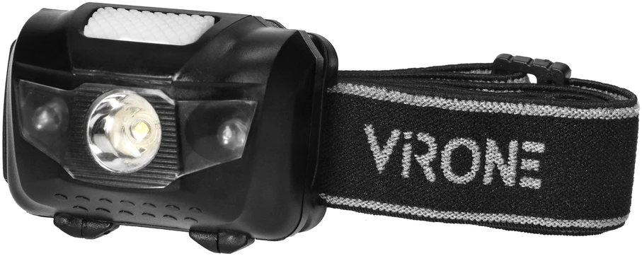 Orno LED žibintas ant galvos VIRONE, 3W, 6000K, 70lm, elementai 3xAAA (neįeina), juodos sp