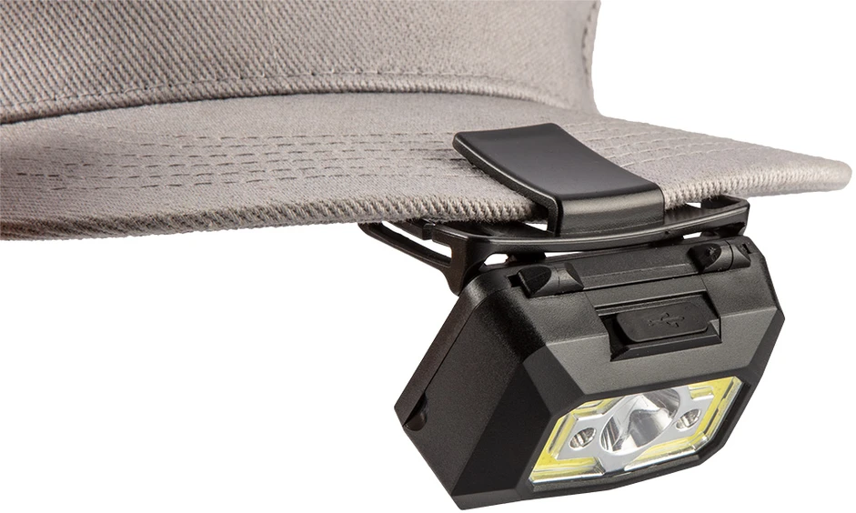 Latarka, Žibintuvėlis, Įkraunamas USB priekinis žibintas, 250 lm COB LED + judesio jutiklis