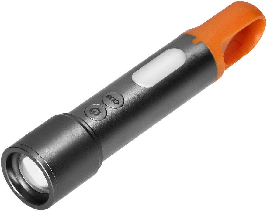 Orno Žibintuvėlis, LED žibintuvėlis SMD 10W + COB 2W, 350lm, 1200 mAh, priartinimo funkcija, spalvoti dangteliai