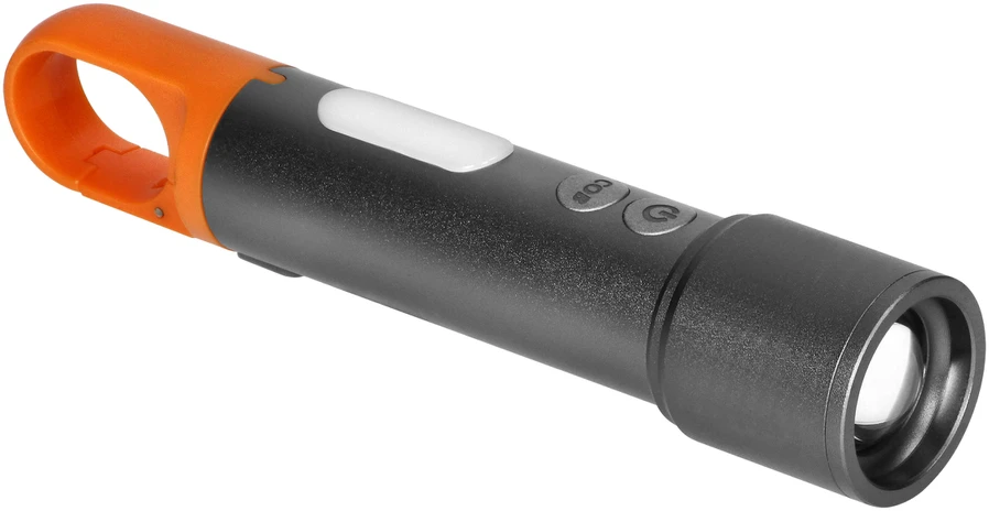 Orno Žibintuvėlis, LED žibintuvėlis SMD 10W + COB 2W, 350lm, 1200 mAh, priartinimo funkcija, spalvoti dangteliai