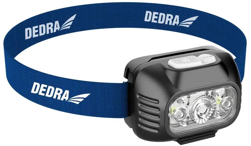 Dedra Žibintuvėlis, Priekinis žibintas 650lm baltas, raudonas, 1800 mAh baterija