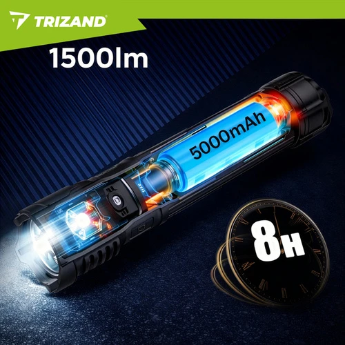 Taktinis žibintuvėlis 1500lm Trizand 26949