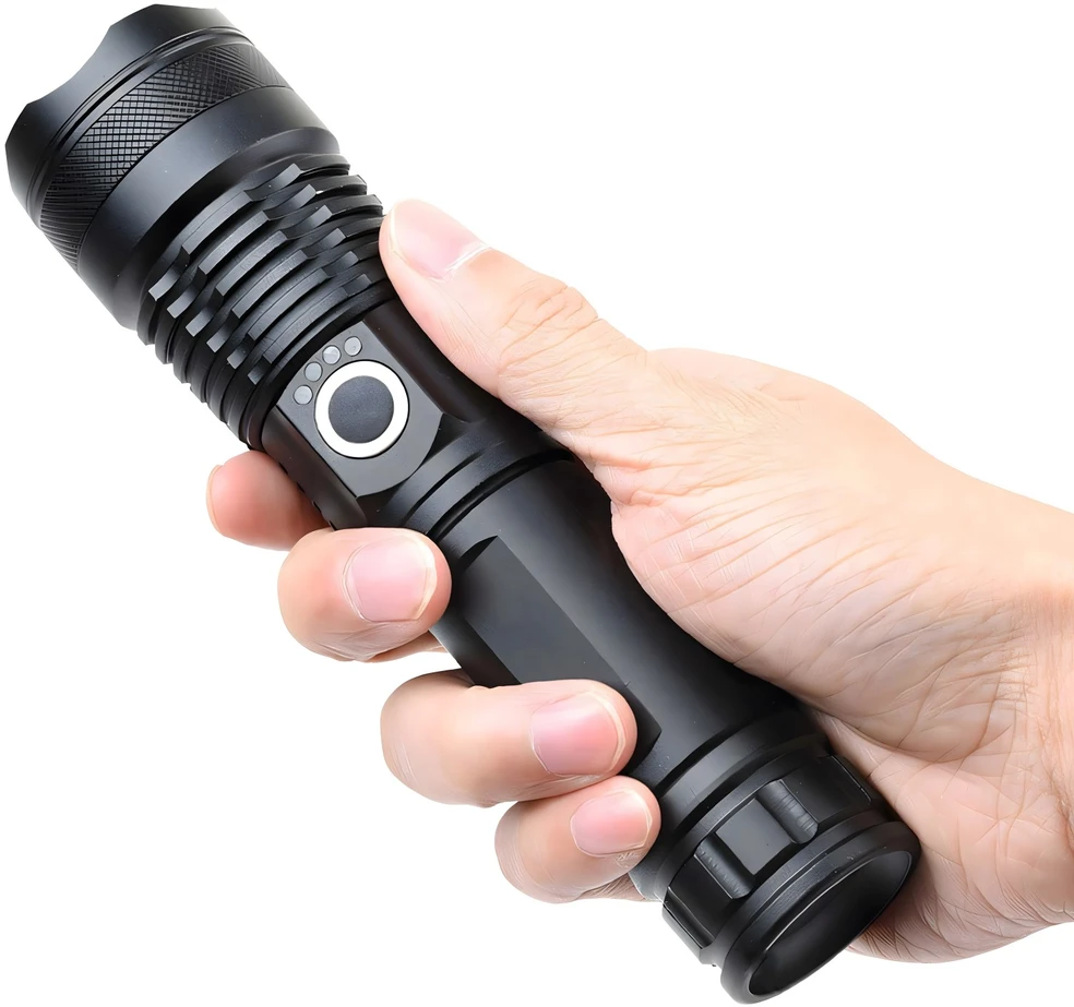 Latarka, Žibintuvėlis, Taktinis žibintuvėlis, galingas, LED, įkraunamas, išlikimo, karinis, USB, 5 režimai - er1264