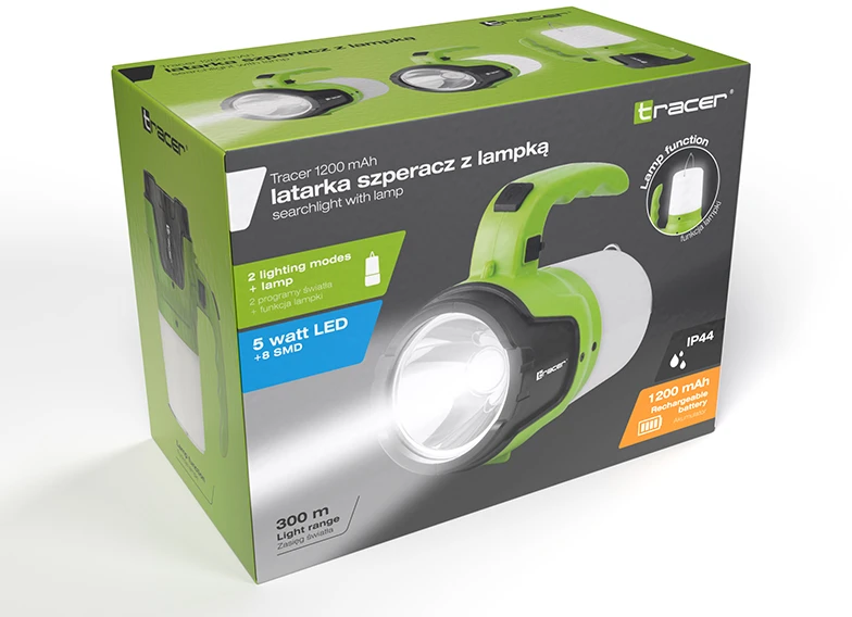 TRACER žibintuvėlis 1200mAh su lempa