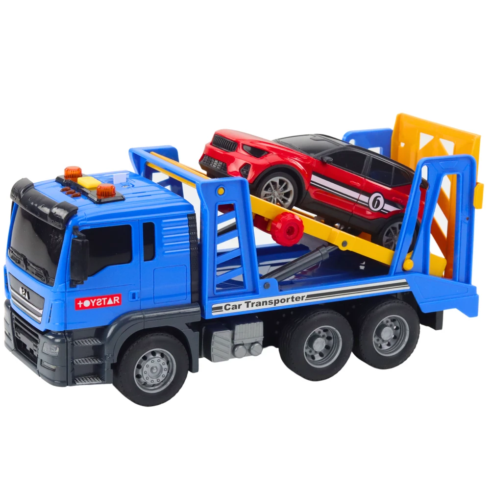 Lean Toys Žaislinis automobilių vilkikas su šviesomis ir garsais