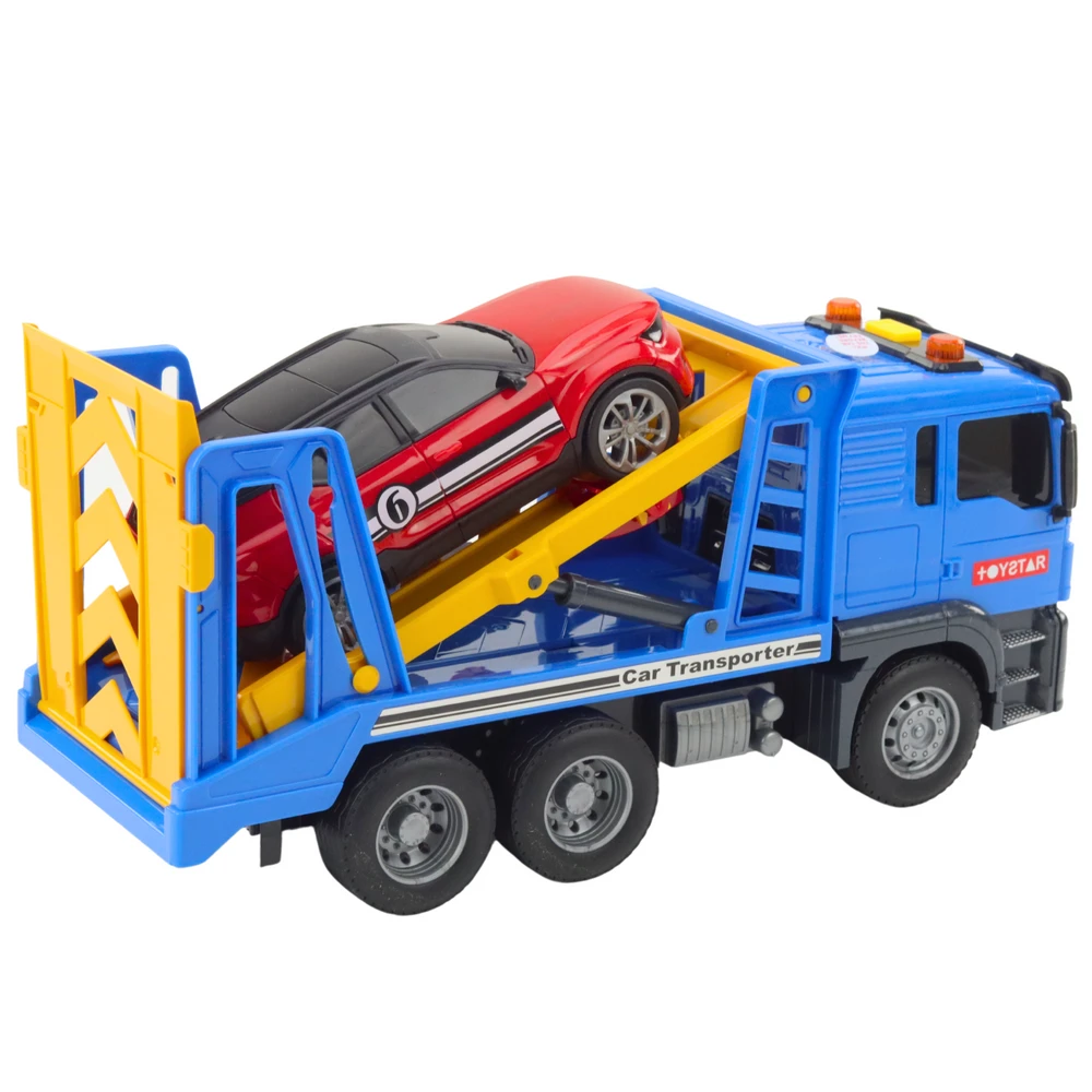 Lean Toys Žaislinis automobilių vilkikas su šviesomis ir garsais