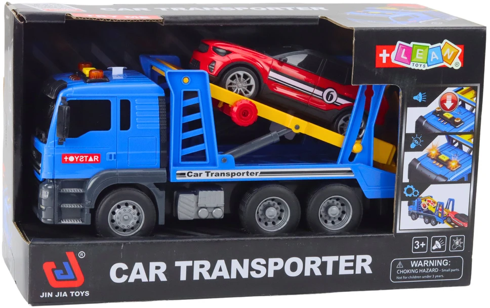 Lean Toys Žaislinis automobilių vilkikas su šviesomis ir garsais