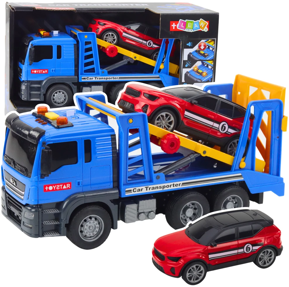 Lean Toys Žaislinis automobilių vilkikas su šviesomis ir garsais