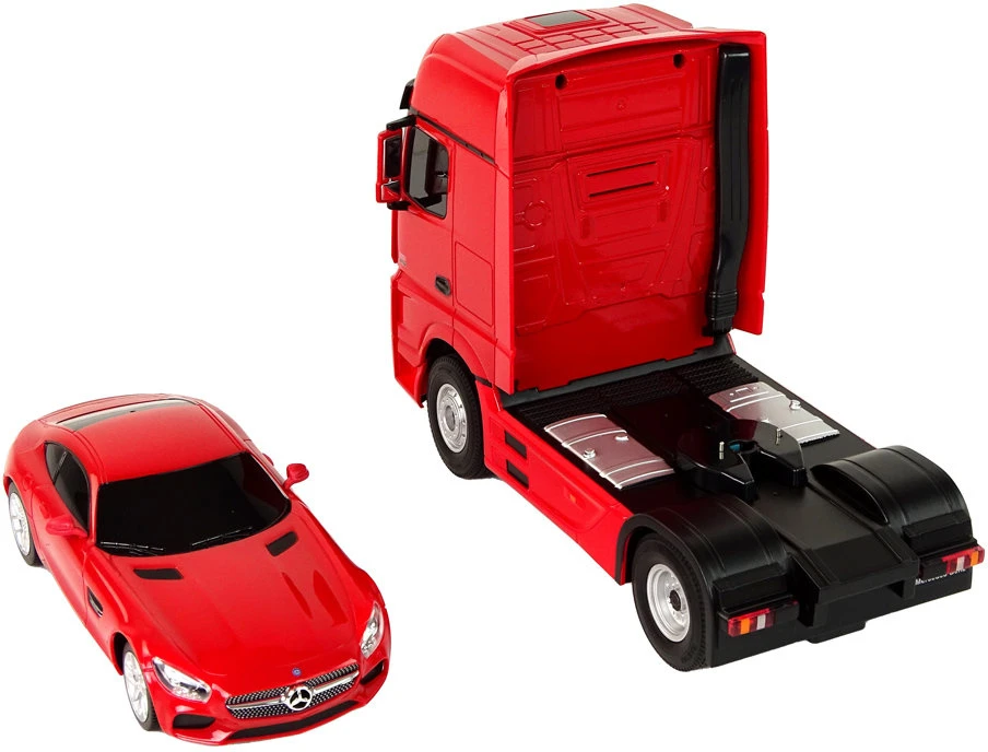 Rastar Nuotoliniu būdu valdomas vilkikas Mercedes-Benz 1:26, raudonas