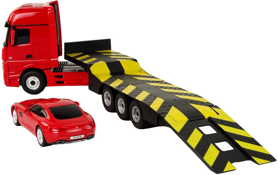 Rastar Nuotoliniu būdu valdomas vilkikas Mercedes-Benz 1:26, raudonas