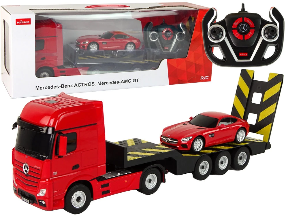 Rastar Nuotoliniu būdu valdomas vilkikas Mercedes-Benz 1:26, raudonas