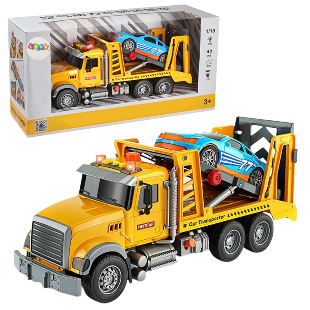 Lean Toys Vilkties sunkvežimis su sportiniu automobiliu 2in1