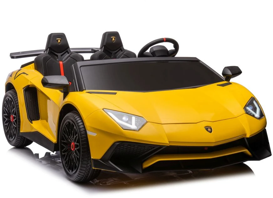 Lean Cars Dvivietis vaikiškas elektromobilis Lamborghini XXL, geltonas