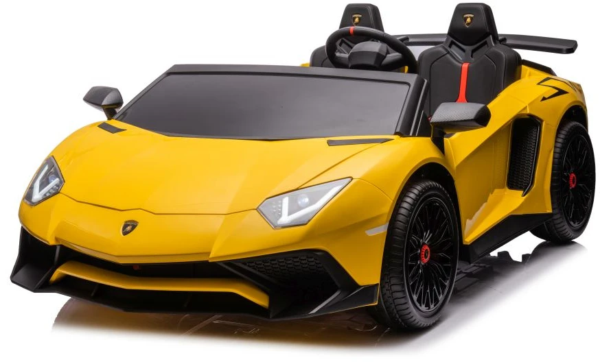 Lean Cars Dvivietis vaikiškas elektromobilis Lamborghini XXL, geltonas
