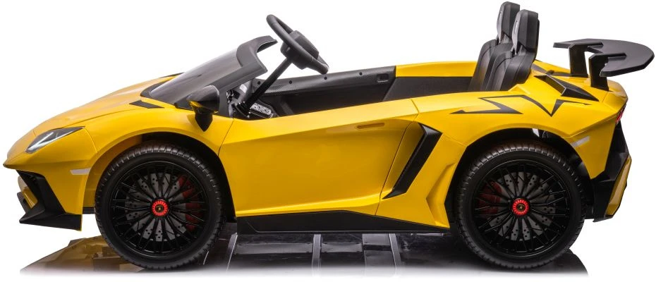 Lean Cars Dvivietis vaikiškas elektromobilis Lamborghini XXL, geltonas
