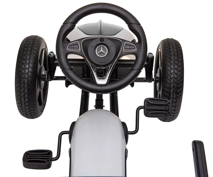 Lean Cars Pedalinis kartingas baltas-juodas