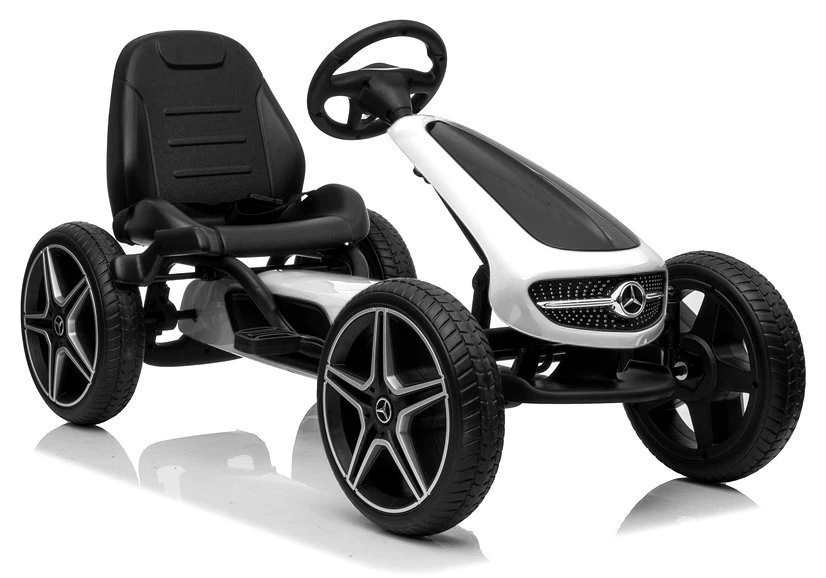 Lean Cars Pedalinis kartingas baltas-juodas