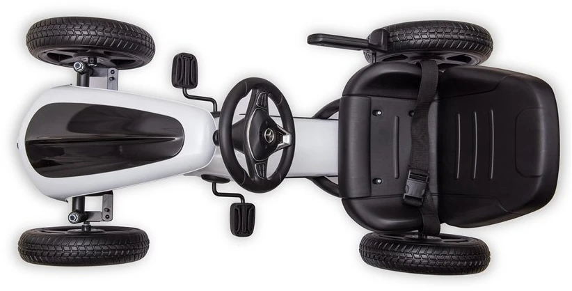 Lean Cars Pedalinis kartingas baltas-juodas