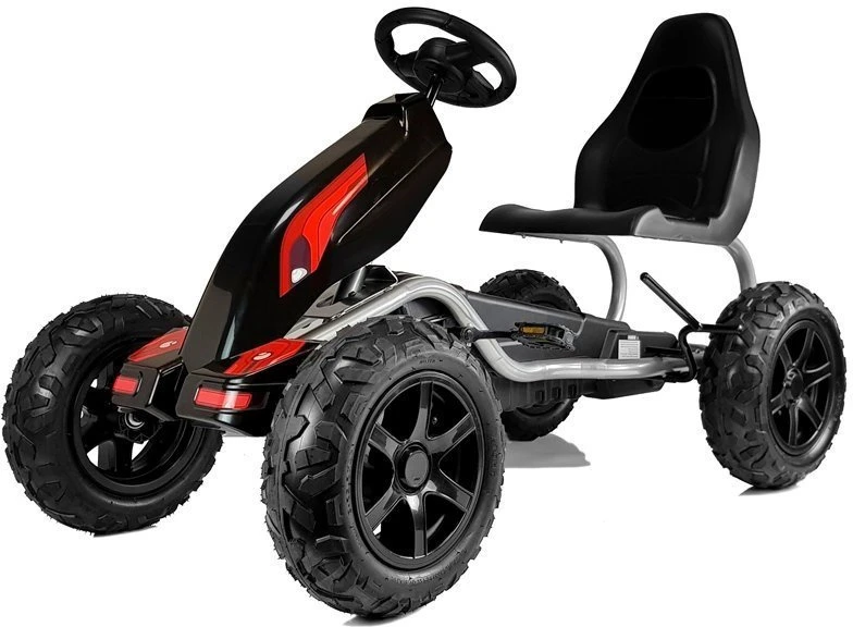 Lean Cars Gokartas su pedalais B012, juodas, 134x72x91 cm