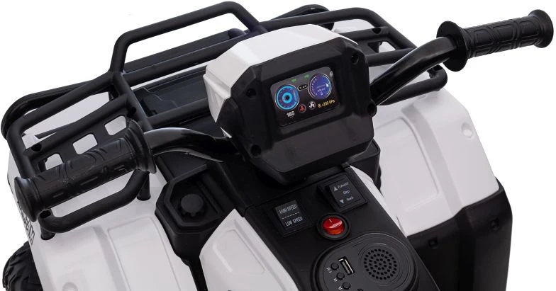 Lean Cars Vienvietis vaikiškas elektromobilis Quad JC915, baltas