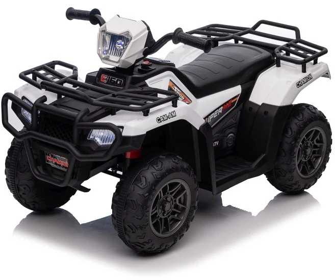 Lean Cars Vienvietis vaikiškas elektromobilis Quad JC915, baltas
