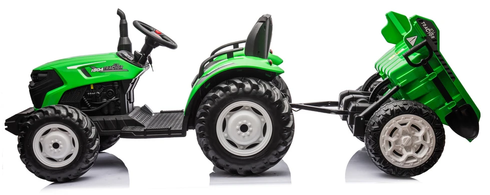 Lean Cars Akumuliatorinis traktorius su priekaba HC-306, 24V, žalias