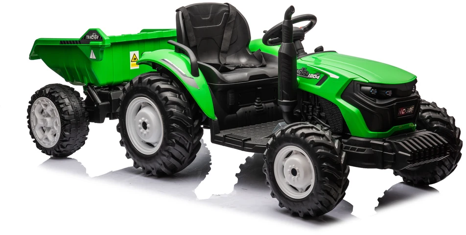 Lean Cars Akumuliatorinis traktorius su priekaba HC-306, 24V, žalias